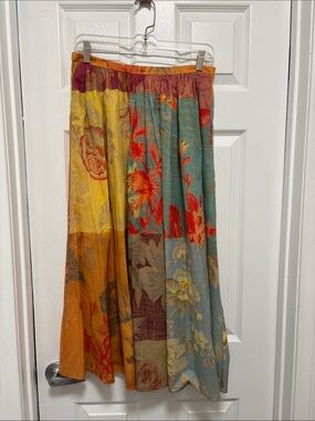 Zara Multicolor Floral Patchwork Maxi Skirt